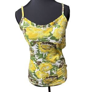 VINTAGE Y2K L.E.I. Babydoll Tank Floral Cami Fairycore Cottagecore Ruffled Sz LG